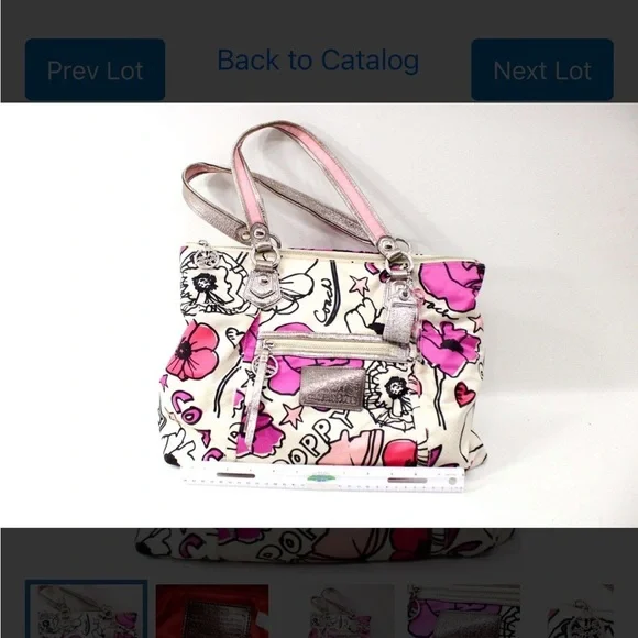Coach Poppy Floral Tote - Pink, White, and Silver - Picture 3 of 11